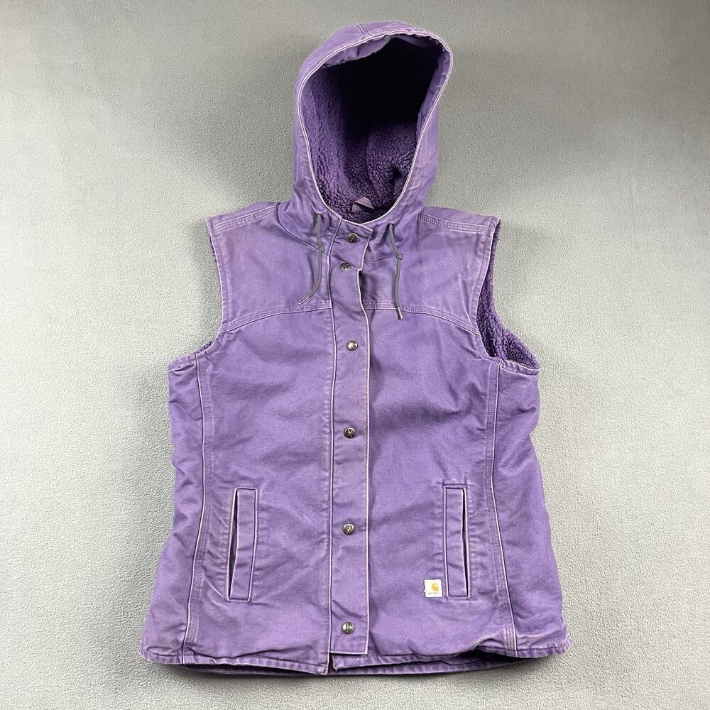 Carhartt Purple Hooded Quilted-Lined Vest